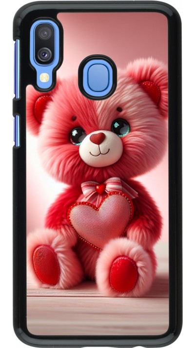 Samsung Galaxy A40 Case Hülle - Valentin 2024 Rosaroter Teddybär