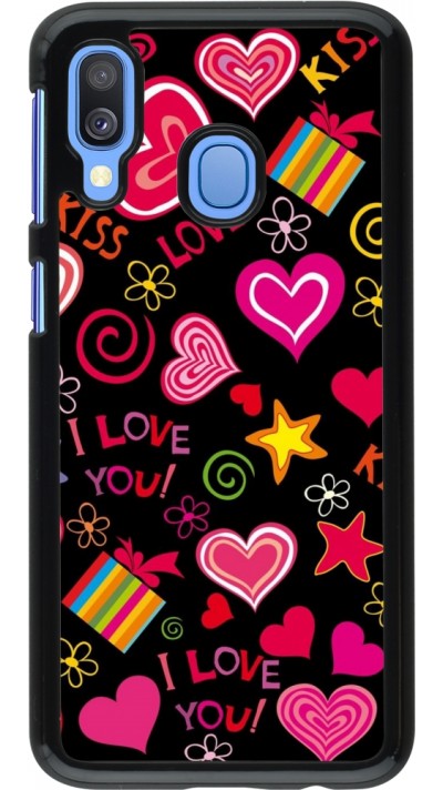 Samsung Galaxy A40 Case Hülle - Valentine 2023 love symbols