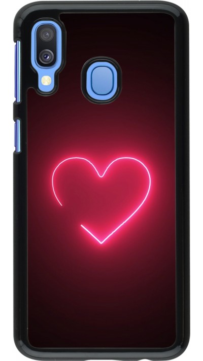 Samsung Galaxy A40 Case Hülle - Valentine 2023 single neon heart