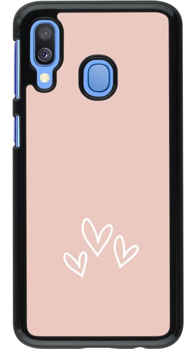 Samsung Galaxy A40 Case Hülle - Valentine 2023 three minimalist hearts