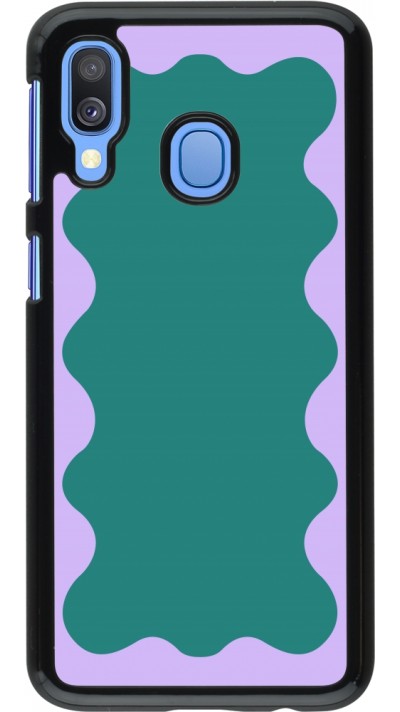 Samsung Galaxy A40 Case Hülle - Wavy Rectangle Green Purple