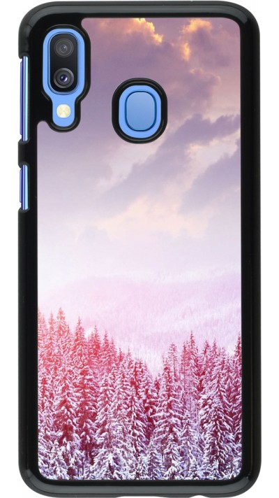 Samsung Galaxy A40 Case Hülle - Winter 22 Pink Forest