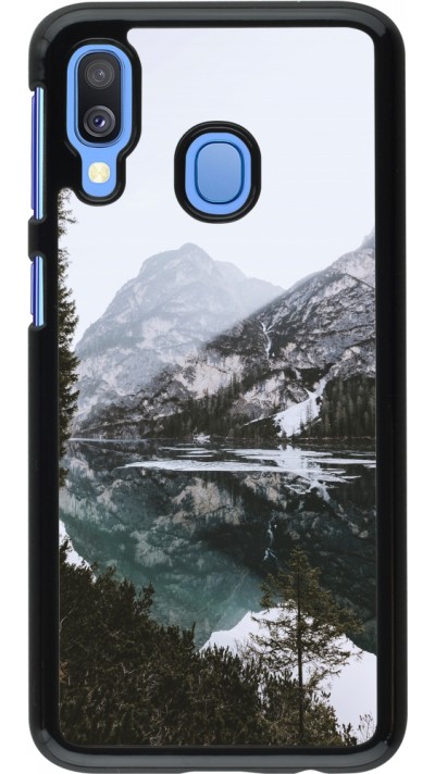 Samsung Galaxy A40 Case Hülle - Winter 22 snowy mountain and lake