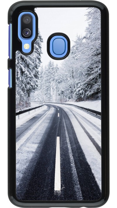 Samsung Galaxy A40 Case Hülle - Winter 22 Snowy Road