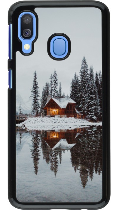 Samsung Galaxy A40 Case Hülle - Winter 25 Winter house forest afternoon