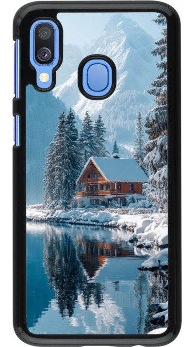 Samsung Galaxy A40 Case Hülle - Winter 25 Winter house forest day