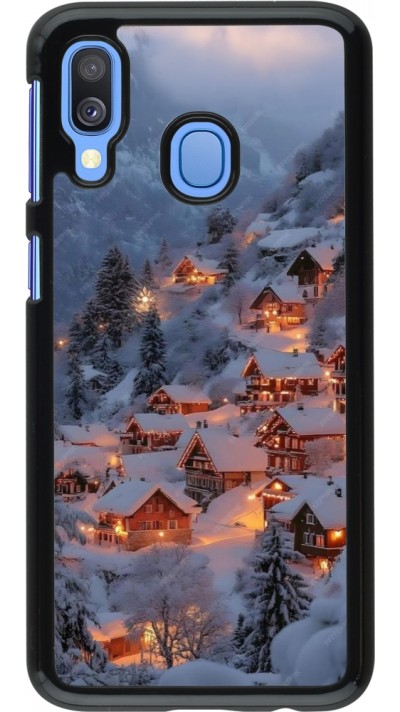 Samsung Galaxy A40 Case Hülle - Winter 25 Winter snowy village