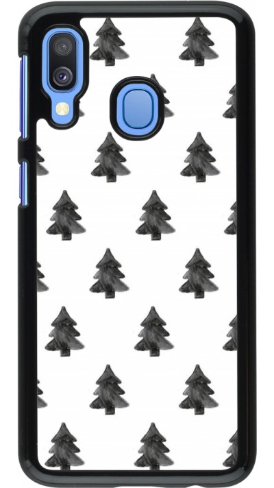 Samsung Galaxy A40 Case Hülle - Christmas 22 black and white trees