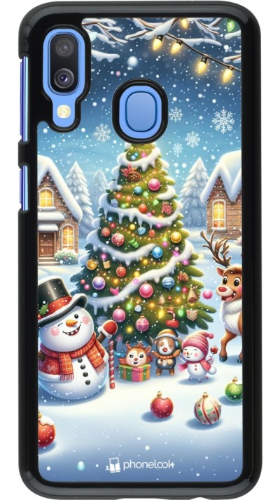 Samsung Galaxy A40 Case Hülle - Weihnachten 2023 Schneemann und Tannenbaum