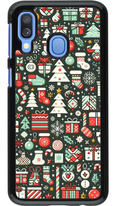Samsung Galaxy A40 Case Hülle - Weihnachten 2023 Flachmuster