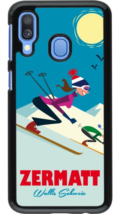 Samsung Galaxy A40 Case Hülle - Zermatt Ski Downhill