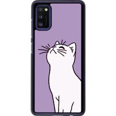 Samsung Galaxy A41 Case Hülle - Chat auf lila Hintergrund