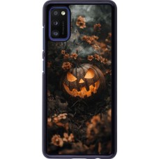 Samsung Galaxy A41 Case Hülle - Halloween 2025 Pumpkin with flowers