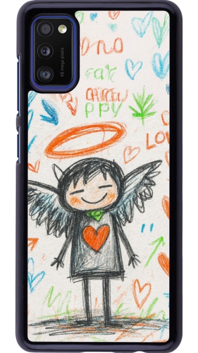 Coque Samsung Galaxy A41 - Little Angel Sketch Love