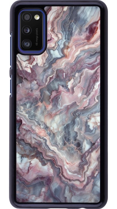 Samsung Galaxy A41 Case Hülle - Violetter silberner Marmor
