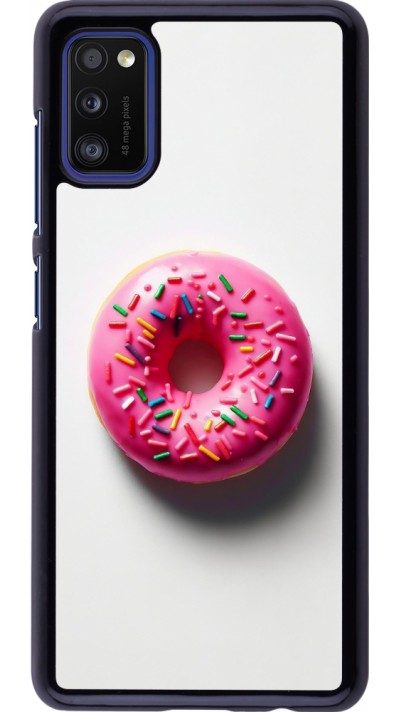 Samsung Galaxy A41 Case Hülle - Weisser Hintergrund, pinker Donut
