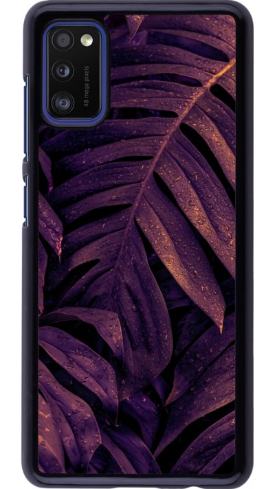 Samsung Galaxy A41 Case Hülle - Purple Light Leaves