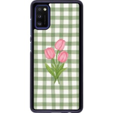 Samsung Galaxy A41 Case Hülle - Green vichy tulips Spring 2026