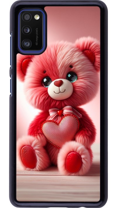 Samsung Galaxy A41 Case Hülle - Valentin 2024 Rosaroter Teddybär