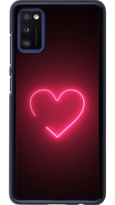 Samsung Galaxy A41 Case Hülle - Valentine 2023 single neon heart