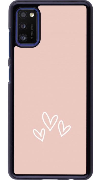 Samsung Galaxy A41 Case Hülle - Valentine 2023 three minimalist hearts