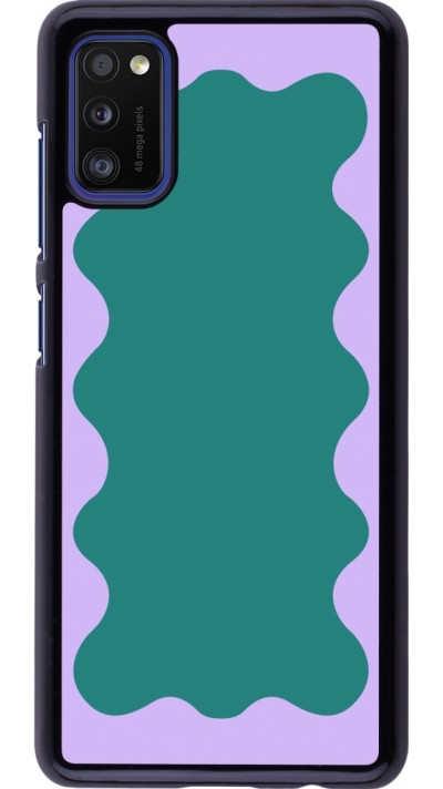 Samsung Galaxy A41 Case Hülle - Wavy Rectangle Green Purple