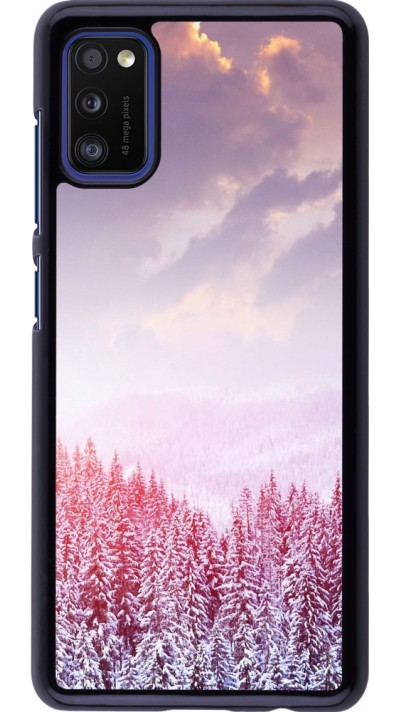 Samsung Galaxy A41 Case Hülle - Winter 22 Pink Forest