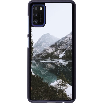 Samsung Galaxy A41 Case Hülle - Winter 22 snowy mountain and lake