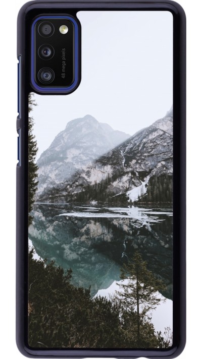 Samsung Galaxy A41 Case Hülle - Winter 22 snowy mountain and lake