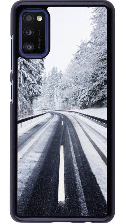Samsung Galaxy A41 Case Hülle - Winter 22 Snowy Road