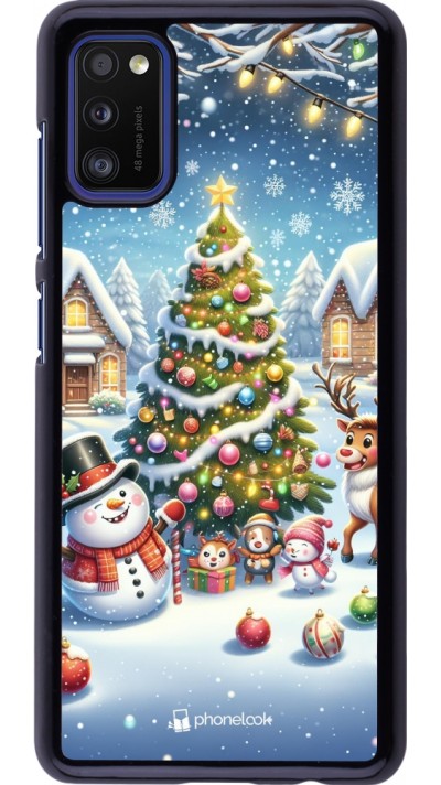 Samsung Galaxy A41 Case Hülle - Weihnachten 2023 Schneemann und Tannenbaum