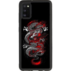 Samsung Galaxy A41 Case Hülle - Silikon schwarz Japanese style Dragon Tattoo Red Black
