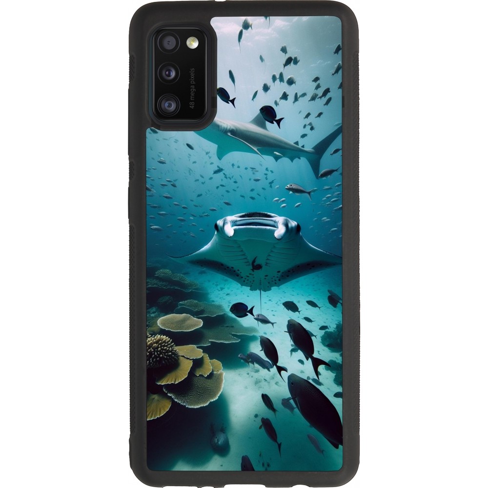Samsung Galaxy A41 Case Hülle - Silikon schwarz Manta Lagune Reinigung