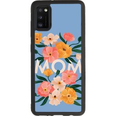 Coque Samsung Galaxy A41 - Silicone rigide noir Mom 2026 Flowers