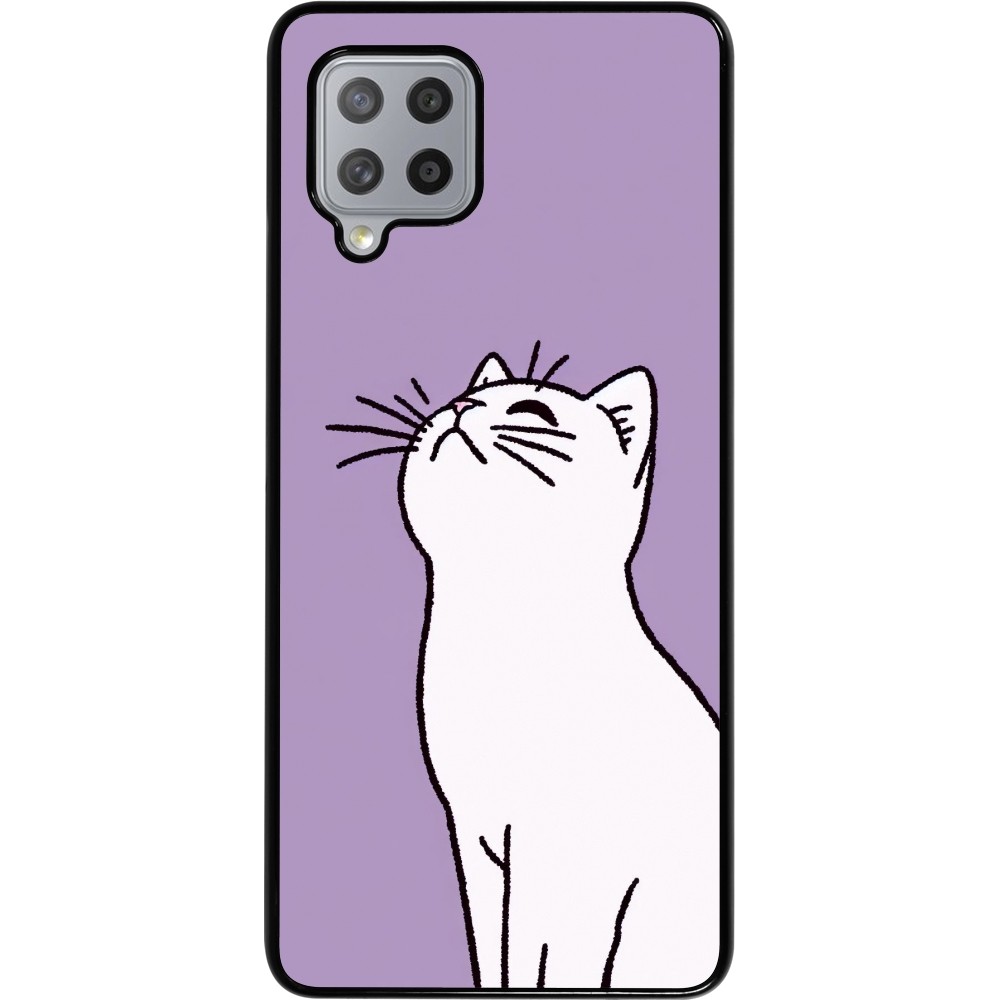 Samsung Galaxy A42 5G Case Hülle - Chat auf lila Hintergrund