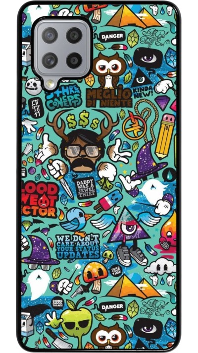 Coque Samsung Galaxy A42 5G - Mixed Cartoons Turquoise