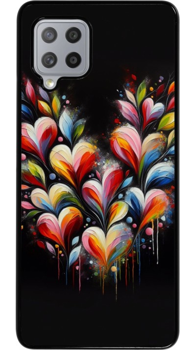 Coque Samsung Galaxy A42 5G - Valentine 2024 Coeur Noir Abstrait