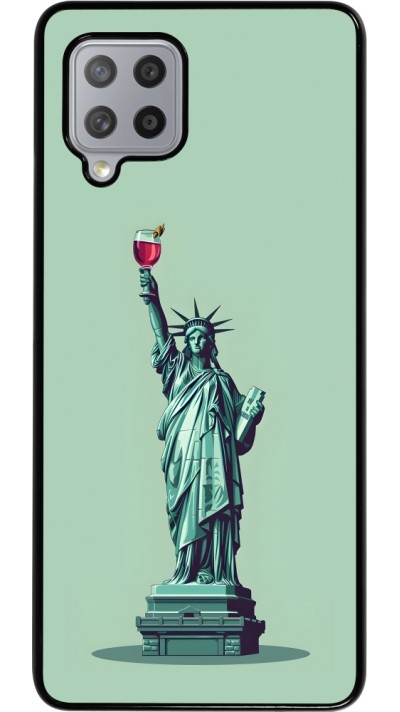 Coque Samsung Galaxy A42 5G - Wine Statue de la liberté avec un verre de vin