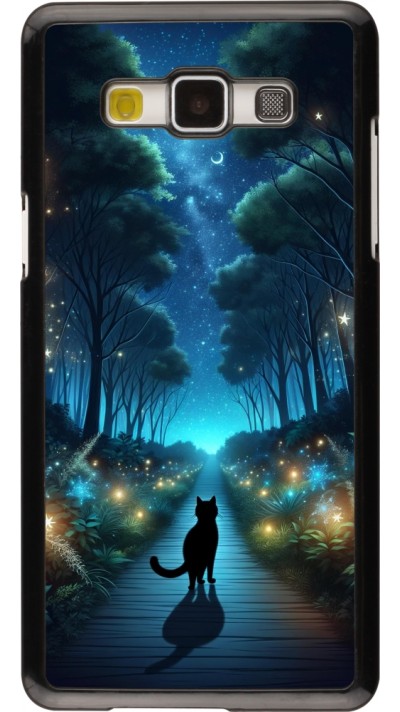 Samsung Galaxy A5 (2015) Case Hülle - Schwarze Katze Spaziergang