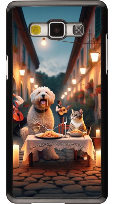 Samsung Galaxy A5 (2015) Case Hülle - Valentin 2024 Hund & Katze Kerzenlicht