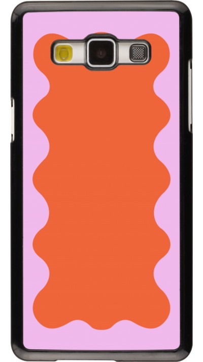 Samsung Galaxy A5 (2015) Case Hülle - Wavy Rectangle Orange Pink