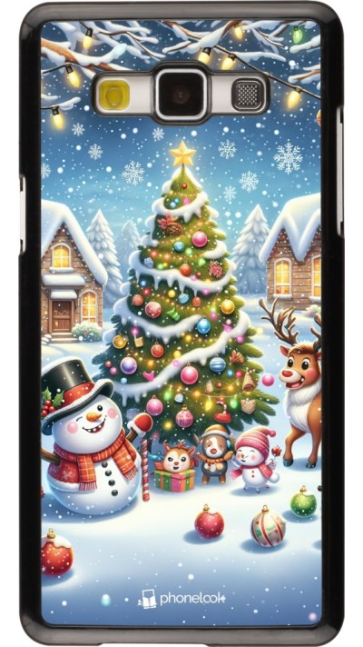 Samsung Galaxy A5 (2015) Case Hülle - Weihnachten 2023 Schneemann und Tannenbaum