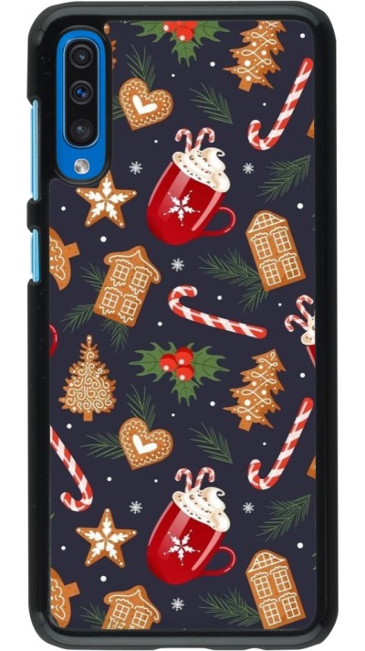 Samsung Galaxy A50 Case Hülle - Christmas 25 Pattern Gingerbread House