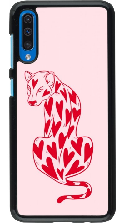 Samsung Galaxy A50 Case Hülle - Leopard with hearts 2026