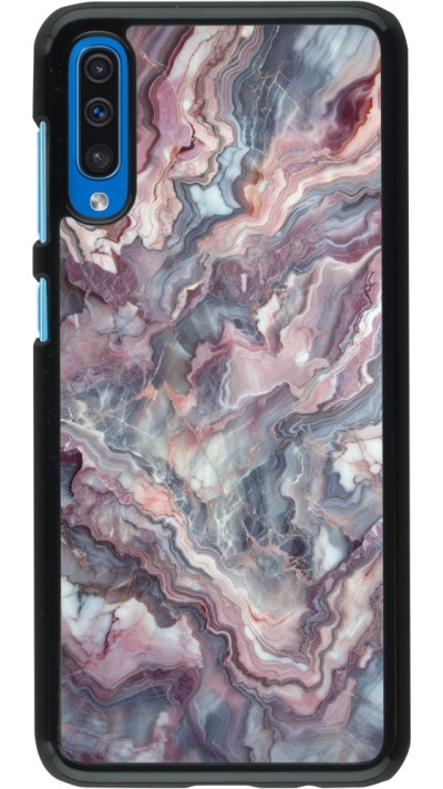 Samsung Galaxy A50 Case Hülle - Violetter silberner Marmor