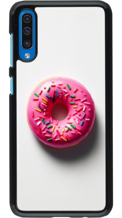 Samsung Galaxy A50 Case Hülle - Weisser Hintergrund, pinker Donut