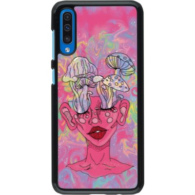 Samsung Galaxy A50 Case Hülle - Psychedelic pink mushroom