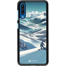 Samsung Galaxy A50 Case Hülle - Snowboarder Berg
