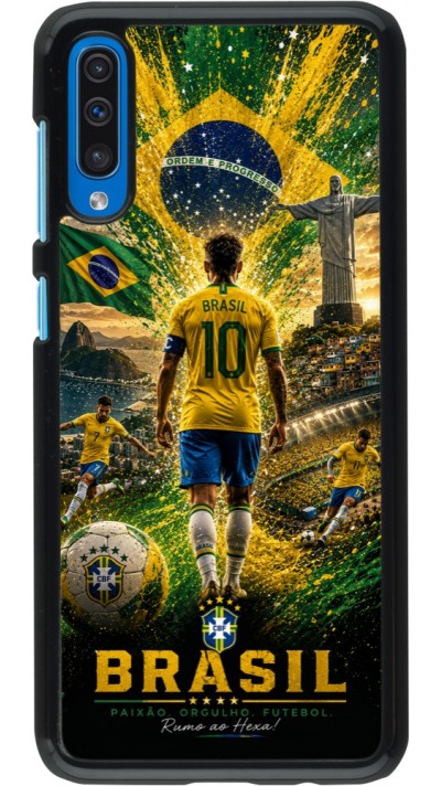 Samsung Galaxy A50 Case Hülle - Fussball Brasilien splash 2026