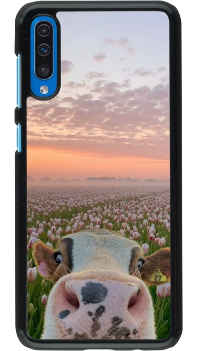 Samsung Galaxy A50 Case Hülle - Cow with tulips 2026